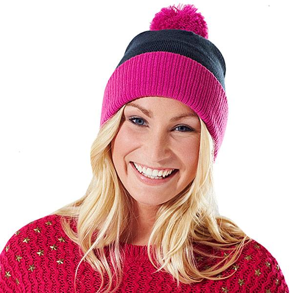 Two Tone Bobble Beanie